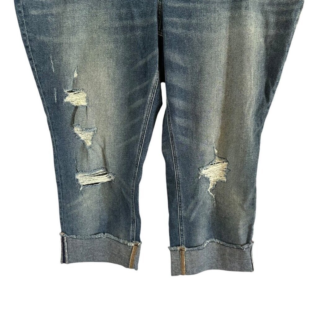 Lane Bryant Womens Jeans 22 High Rise Girlfriend Crop Distressed Flex Waistband - Picture 5 of 9